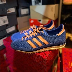 Adidas Men's Vibrant Blue and Orange Sneakers
